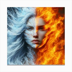 Fire And Ice Woman Canvas Print