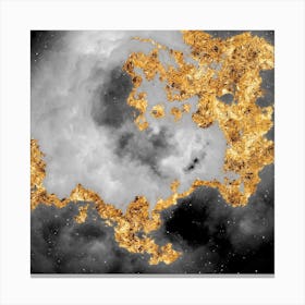 100 Nebulas in Space with Stars Abstract in Black and Gold n.011 Canvas Print