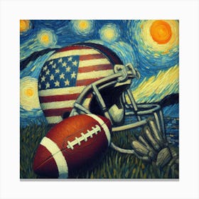 Starry Night Football - Van Gogh Style Canvas Print