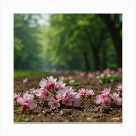 Cherry Blossoms In The Park Canvas Print