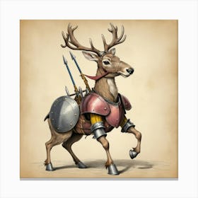 Deer In Armor 10 Canvas Print