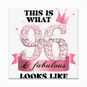 96 & Fabulous I Pink White Party Group Candid Photo Outfit Canvas Print