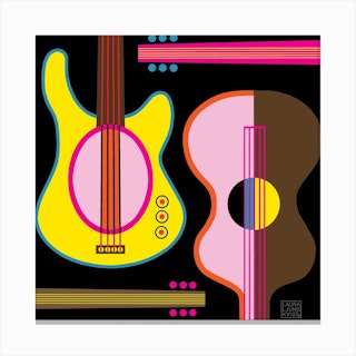 Strings 1 Square Canvas Print