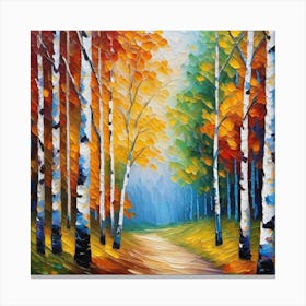 Autumn Birch Trees 2 Canvas Print