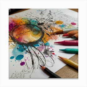 Watercolor Pencils Canvas Print