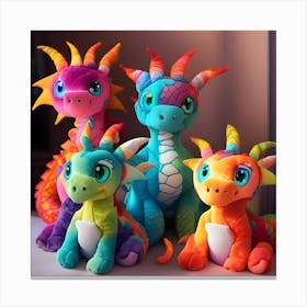 Rainbow Dragons Canvas Print