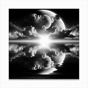 Moon In The Water Canvas Print