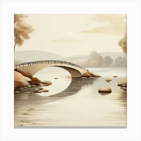 Bridge Over The River beige 1 Canvas Print