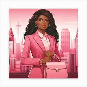 Pink Business Woman 2 Canvas Print