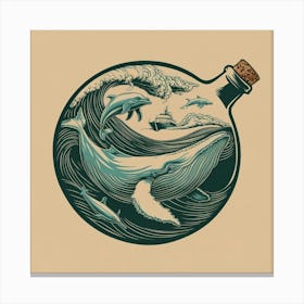 Whale In Bottle Canvas Print