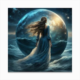 Woman at Night Canvas Print