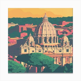 A Vatican City Lofi Illustration 1720444720 3 Canvas Print