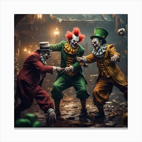 Clowns In The Dark 1 Canvas Print