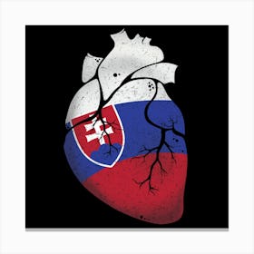 Slovakia Heart Flag Canvas Print