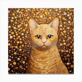 Cat With Gold Coins Canvas Print