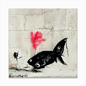 'Fish' By Banksy Canvas Print