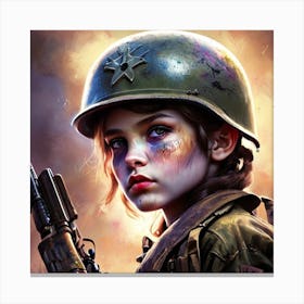 Young Female Soldier of WW2 Canvas Print
