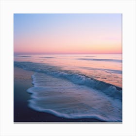 Calm Beach With Soft Waves At Sunset Canvas Print