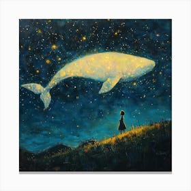 Whale In The Starry Night Sky 7 Canvas Print