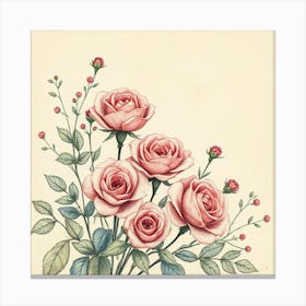 Vintage Roses Canvas Print