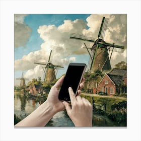 Windmills In The Netherlands Canvas Print