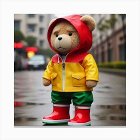 Rainy Day Teddy Bear Ted Canvas Print