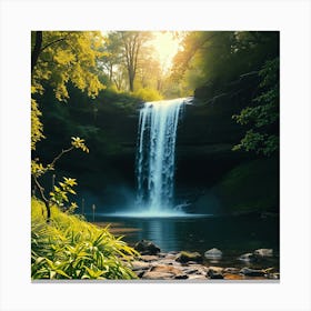 Waterfall In The Forest 17 Canvas Print