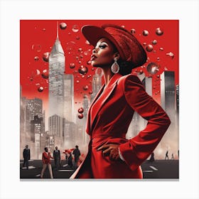 Woman In Red 7 Canvas Print