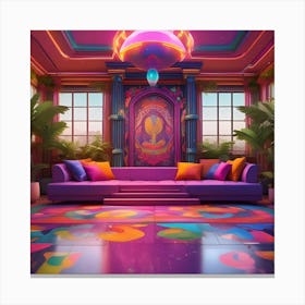 Psychedelic Living Room Canvas Print