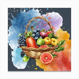 A basket full of fresh and delicious fruits and vegetables 11 Canvas Print