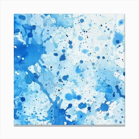 Blue Watercolor Splatters Canvas Print