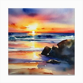 Sunset On The Beach 106 Canvas Print
