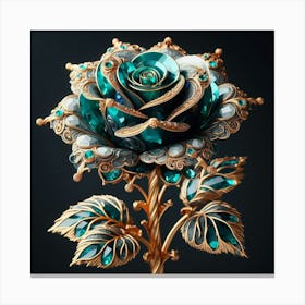 Emerald Rose 1 Canvas Print