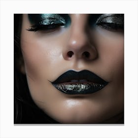 Close Up Of A Woman With Makeup Canvas Print