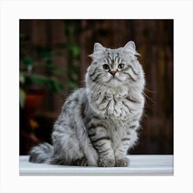 Grey Tabby Cat Canvas Print