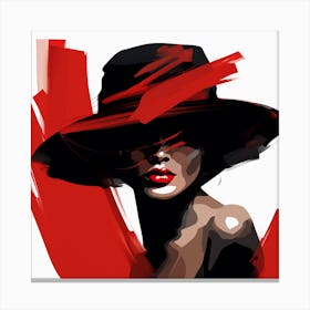 Woman In Red Hat 4 Canvas Print