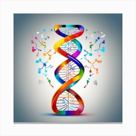 Dna Strands Background Vector Illustration Canvas Print