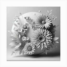 3d Flower Art Canvas Print