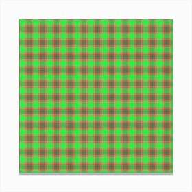 Green And Brown Plaid Fabric Canvas Print