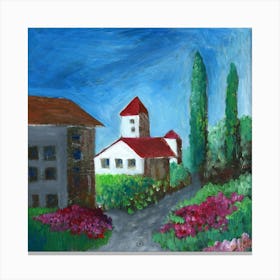 Italian Mood - Anton Maliar painting square Italy architecture house nature impressionism Canvas Print