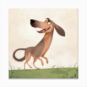 Dog In The Grass Canvas Print