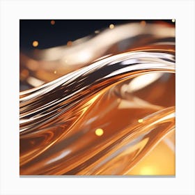 Abstract Golden Liquid Canvas Print