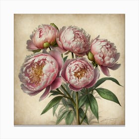 Pink Peonies 1 Canvas Print