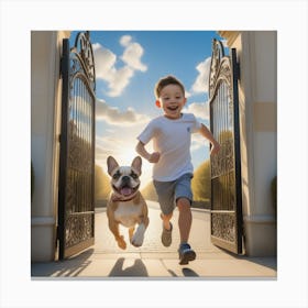 Boy And His Dog Canvas Print