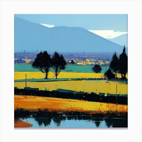 View Of A Field Canvas Print