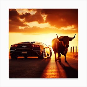 Sunset Lamborghini Canvas Print