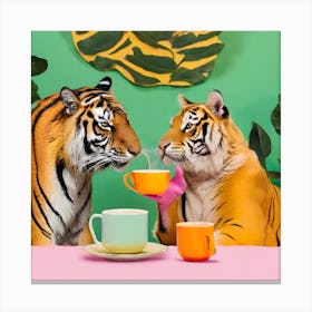Tigers Having Tea Canvas Print