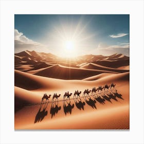 Camels In The Desert 3 Canvas Print