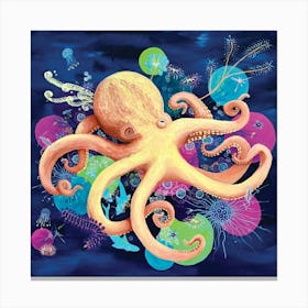 Octopus Party Canvas Print