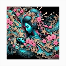 Japan Traditional Geisha Illustration By Ad 148 Canvas Print